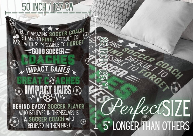 InnoBeta Soccer Coach Gifts Blanket for Men Throw for Teacher Coach Sports Fans Adults  Impact Lives 65 x 50 - Image 5