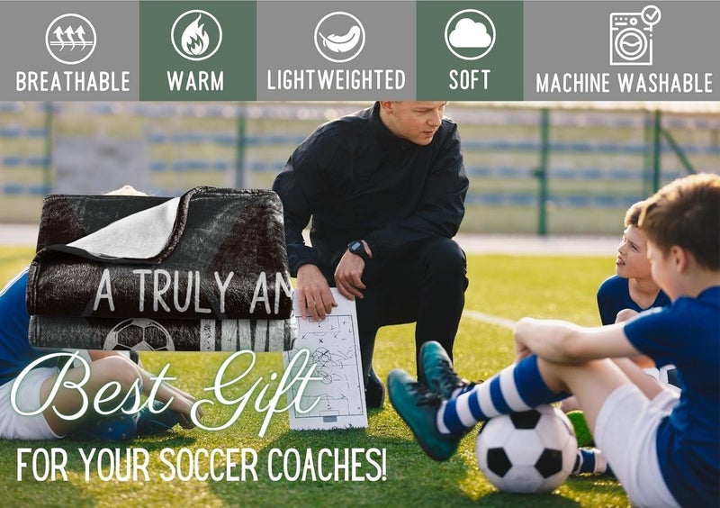 InnoBeta Soccer Coach Gifts Blanket for Men Throw for Teacher Coach Sports Fans Adults  Impact Lives 65 x 50 - Image 2