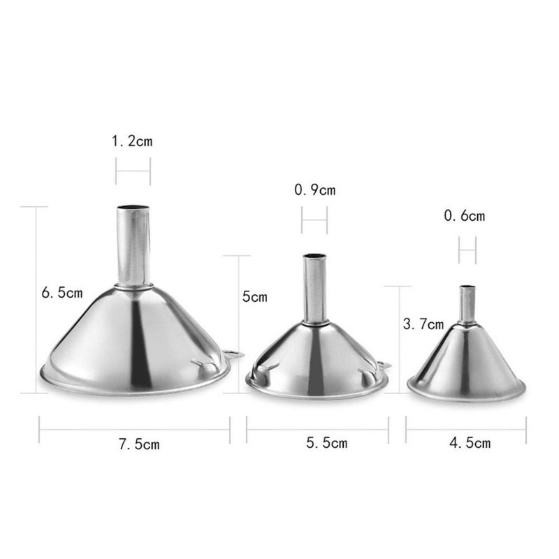 YEVIOR 3 In 1 Metal Small Funnels For Filling Bottles Stainless Steel Small Kitchen Funnel Set For Transferring Essential Oils Liquid Fluid Spice Dry Ingredients Powder  Durable And Dishwasher Safe - Image 4