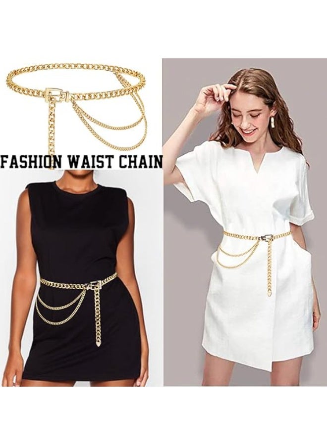Ucanbe Fashion Multi-Layer Metal Chain Waist Accessory – Adjustable Hip-Hop Style Body Chain - Image 4