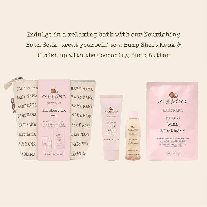 My Little Coco Baby Mama All About The Bump Gift Set – Bump Butter, Hydrating Sheet Mask & Nourishing Bath Soak Trio for Mamas-to-Be - Image 3