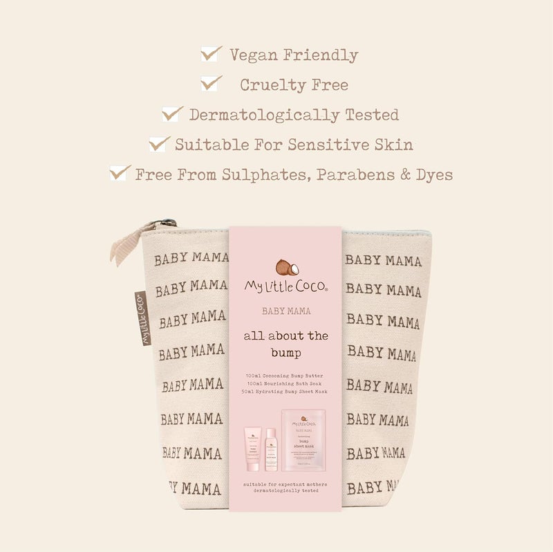 My Little Coco Baby Mama All About The Bump Gift Set – Bump Butter, Hydrating Sheet Mask & Nourishing Bath Soak Trio for Mamas-to-Be - Image 4