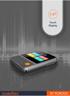 بورودو مكبر صوت Tunepod مع مشغل MP3 وراديو FM وشاشة تعمل باللمس / تسجيل صوتي / يدعم الموسيقى والكتب الإلكترونية والصور ومقاطع الفيديو / مشغل موسيقى عالي الدقة - أسود  - Image 4