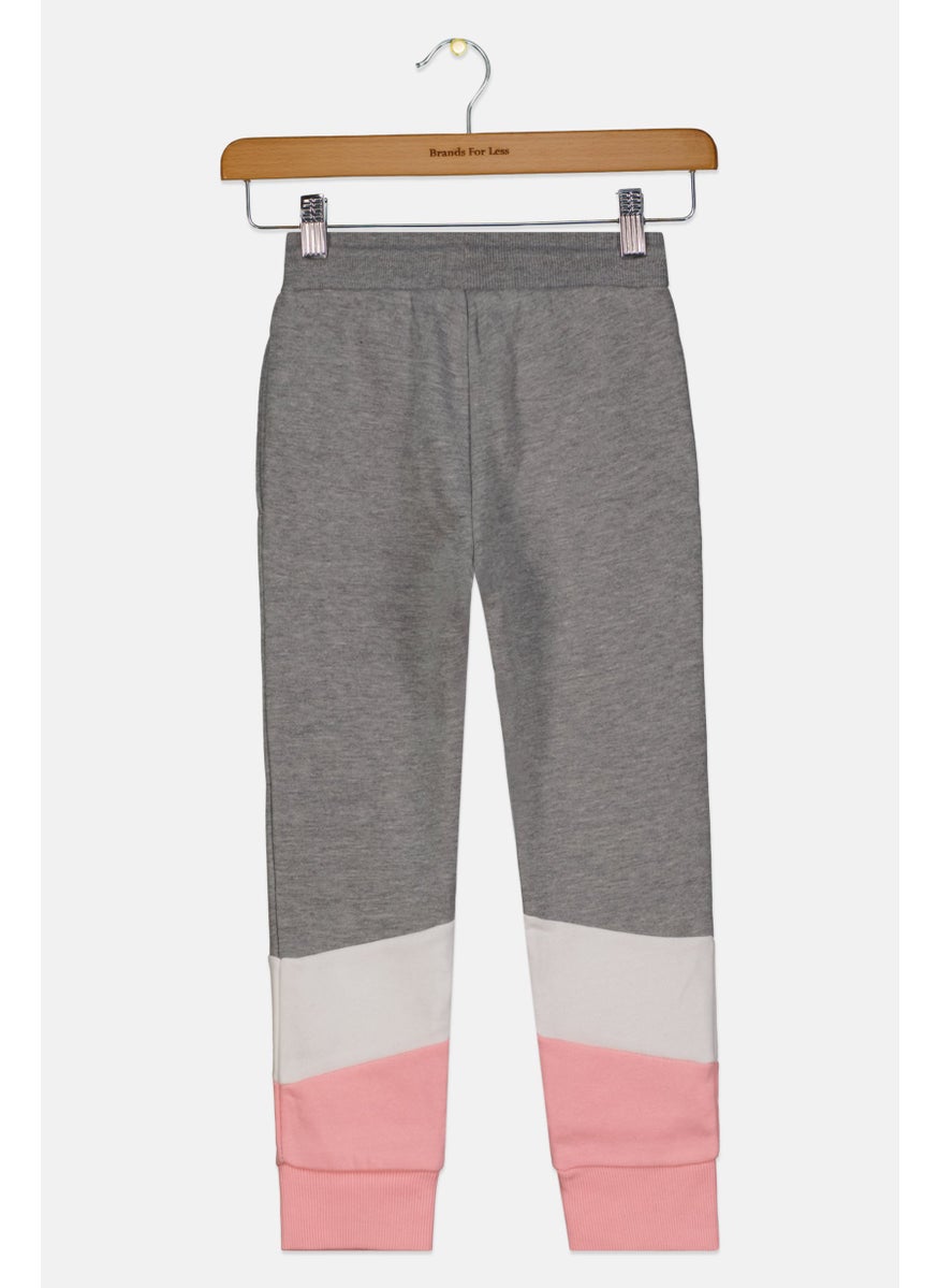 CONVERSE Kids Girl Sportswear Fit Training Sweatpant, Grey Combo  - Image 2