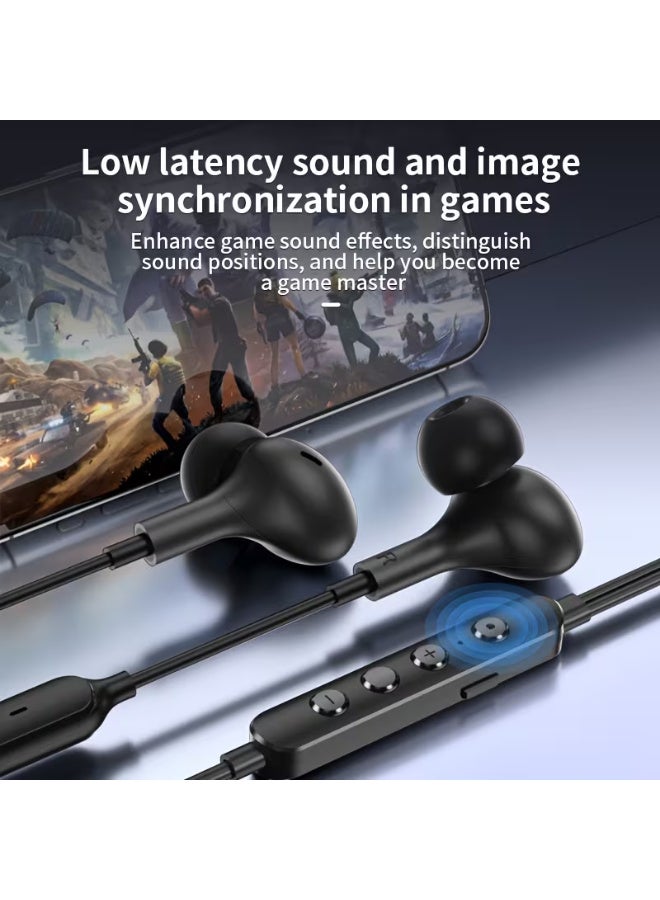 APETOO Metal Heavy Bass K-song Gaming Wire-controlled Headphones Phone K-song Gaming Earphone Live Voice Changing Singing Recording - Image 3