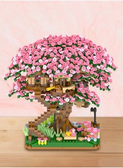 LOOPITYS 2008PCS Cherry Blossom Building Blocks Set, building blocks, construction toys, suitable for consumers of all ages, children's puzzle toys, pink themed cherry blossom tree building blocks, especially suitable as a birthday gift for girls, can be used as furniture decorations  - Image 3