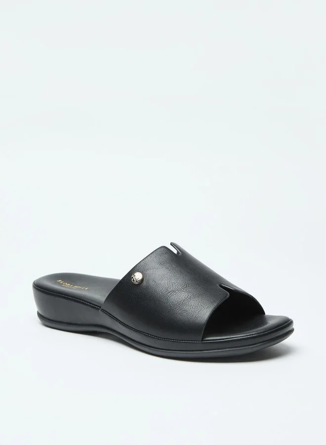 Flora Bella By Shoexpress Solid Slip-On Open Toe Sandals