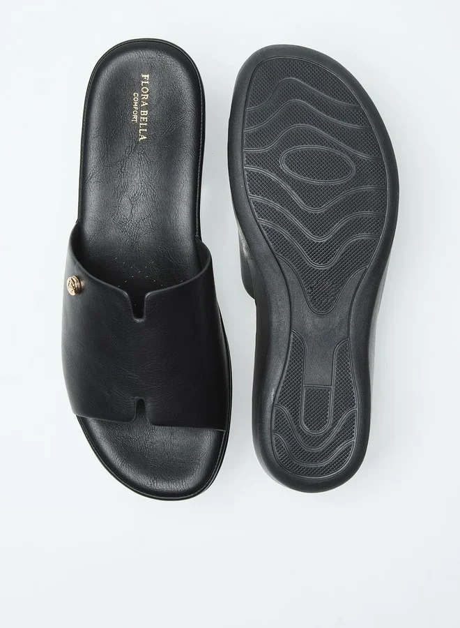Flora Bella By Shoexpress Solid Slip-On Open Toe Sandals