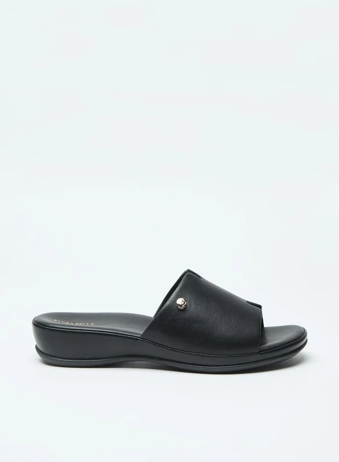 Flora Bella By Shoexpress Solid Slip-On Open Toe Sandals