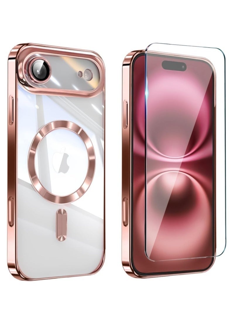 إلترازون iPhone 17 Air Clear Case with Magnetic Magsafe Compatibility & Tempered Glass | Ultra Transparent Shockproof Back Cover | Scratch Resistant, Slim Fit, Full HD Protection for iPhone 17 Air 6.5-Inch - Image 1