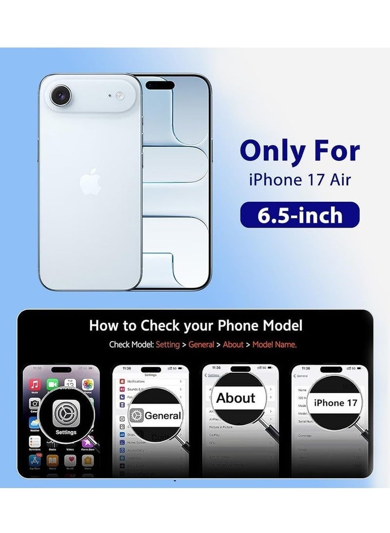 إلترازون iPhone 17 Air Clear Case with Magnetic Magsafe Compatibility & Tempered Glass | Ultra Transparent Shockproof Back Cover | Scratch Resistant, Slim Fit, Full HD Protection for iPhone 17 Air 6.5-Inch - Image 2