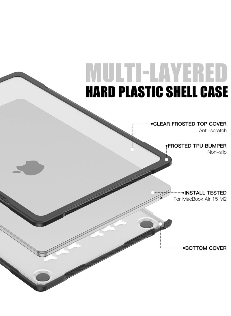 GULFLINK Hard Shell Case Cover with Kickstand Shockproof Function for MacBook Air A2941 2023 15 inch Transparency  - Image 2