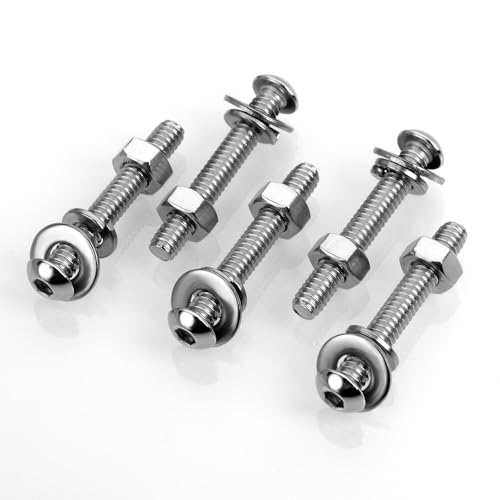 MYWISH (20Sets) 1/4-20 Bolt x 1-3/4", Button Head Socket Cap Bolts Screws, 304 1/4 20 Stainless Steel Bolts and Nuts 18-8, Allen Screws, Nuts and Bolts Assortment Kit, Fully Threaded & Hex Spanner by Mywish - Image 4