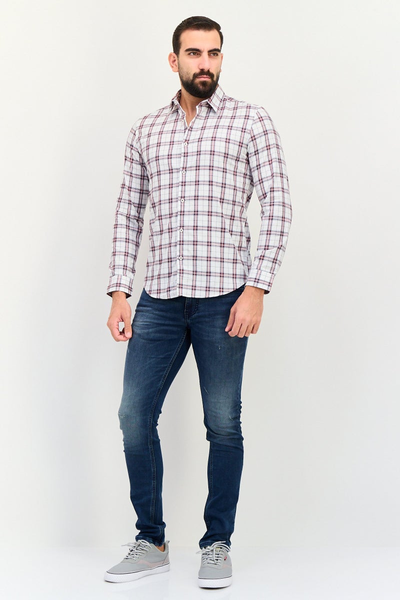 JACK & JONES Men Slim Fit Plaid Long Sleeve Casual Shirt, Multicolor - Image 3