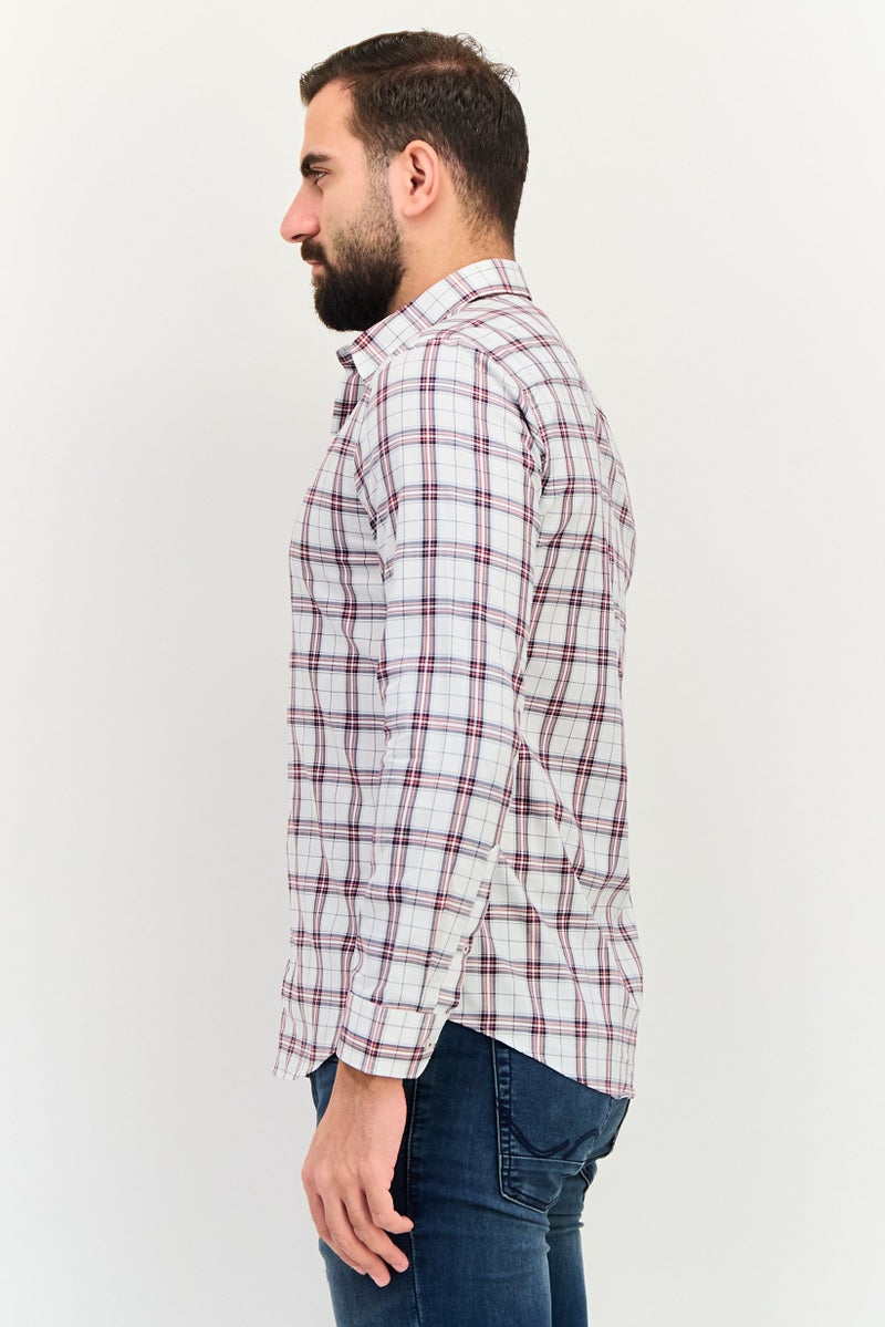 JACK & JONES Men Slim Fit Plaid Long Sleeve Casual Shirt, Multicolor - Image 2