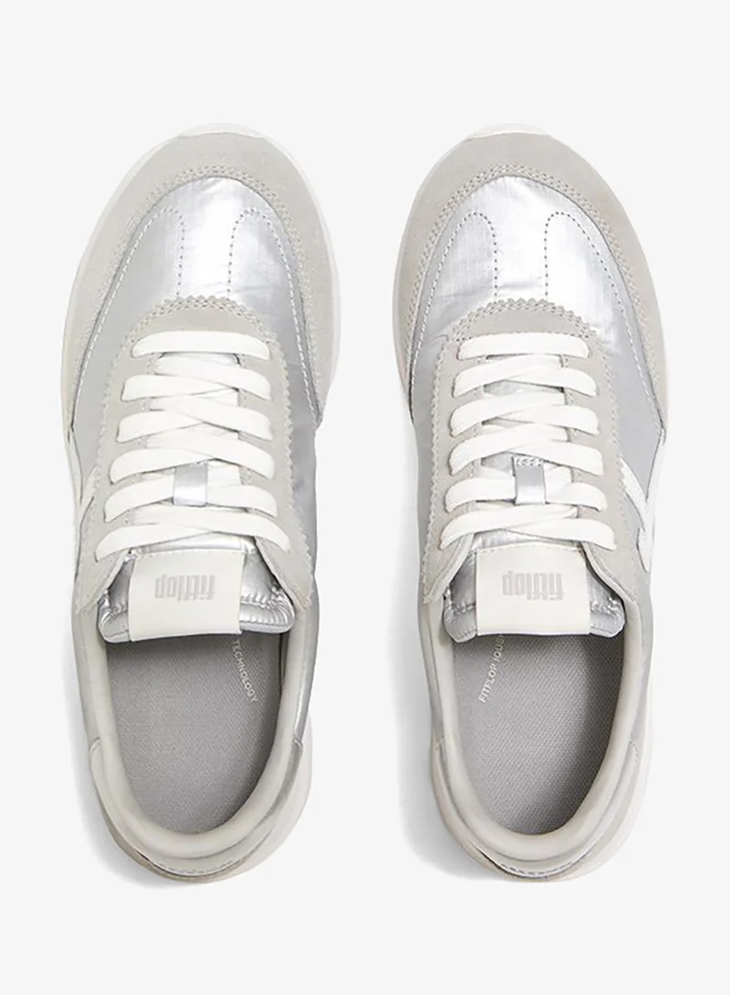 Fitflop RETRO-Q FF METALLIC-FABRIC/SUEDE SNEAKERS