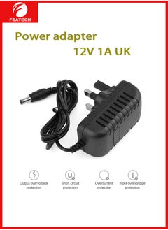 FSATECH 12V 1A 12W AC to DC Adapter Power Supply Converter AC 100V ~ 240V to DC 12V 1amp Transformer with 5.5x2.1mm DC Output Jack for 5050 3528 LED Strip Module Light, CCTV Camera System，Router  - Image 2