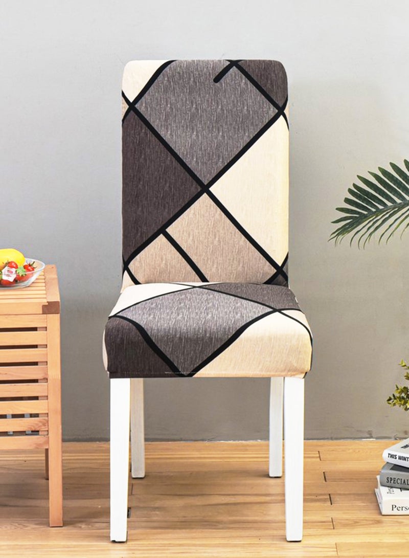 Sharpdo Geometric print Chair Cover High Back Stretchable 1 piece Set Suitable Dust & Stain Proof, For Home Decoration Restaurants Hotels Multi-Scene Use - Image 1