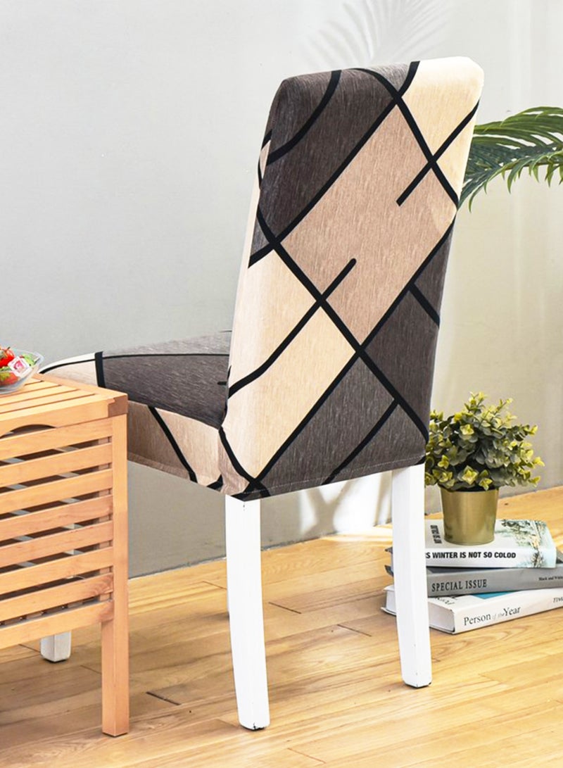 Sharpdo Geometric print Chair Cover High Back Stretchable 1 piece Set Suitable Dust & Stain Proof, For Home Decoration Restaurants Hotels Multi-Scene Use - Image 3