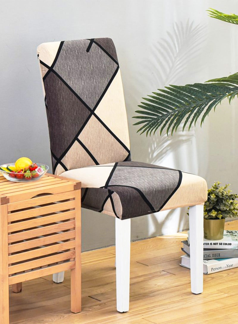 Sharpdo Geometric print Chair Cover High Back Stretchable 1 piece Set Suitable Dust & Stain Proof, For Home Decoration Restaurants Hotels Multi-Scene Use - Image 2