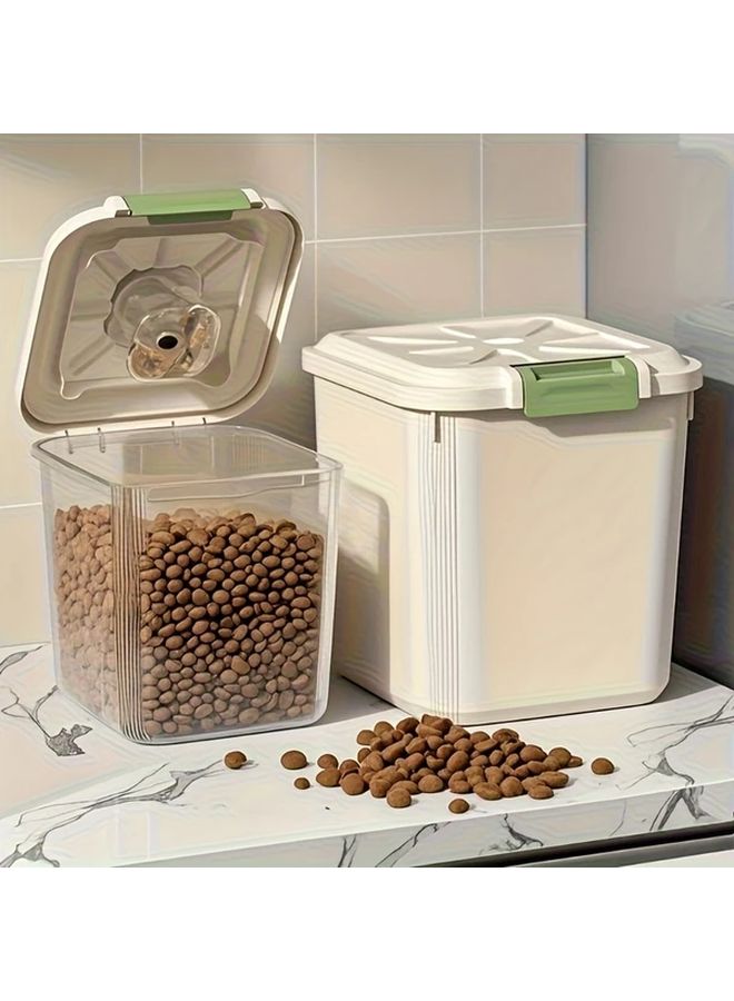 Sealed Pet Food Storage Container With Wheels And Spoon 15 Kg Capacity Transparent Rolling Box For Dog Cat Bird Food - Image 4