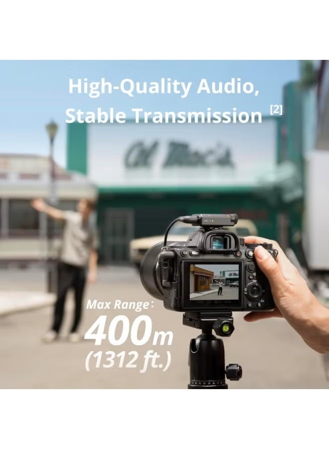 دي جي آي ميكروفون دي جي آي ميني (1TX+1RX)، خفيف الوزن، صوت غني بالتفاصيل، إلغاء الضوضاء، تحديد تلقائي، ميكروفون لاسلكي للكاميرا/iPhone/Android، تسجيل فيديو، نقل 400 متر - إصدار الإمارات العربية المتحدة، دعم ضمان دي جي آي الرسمي - Image 5