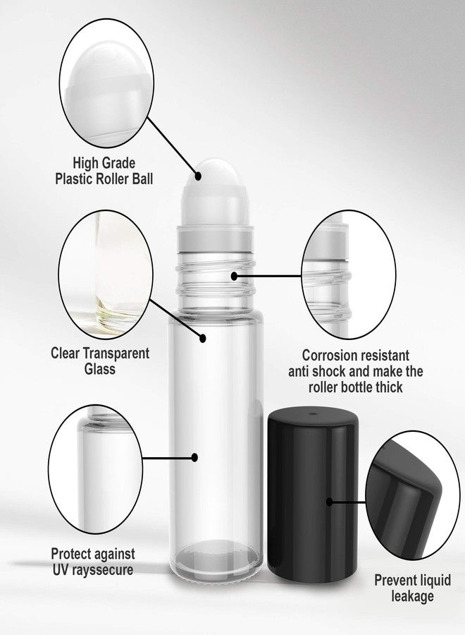 Onisavings Roll on Empty Refillable Glass Bottles - Present Your Oils in an Elegant Clear Bottle - Durable Glass Material in Affordable Price Bottles - 30 Ml Size Roller (Pack of 4) - Image 2