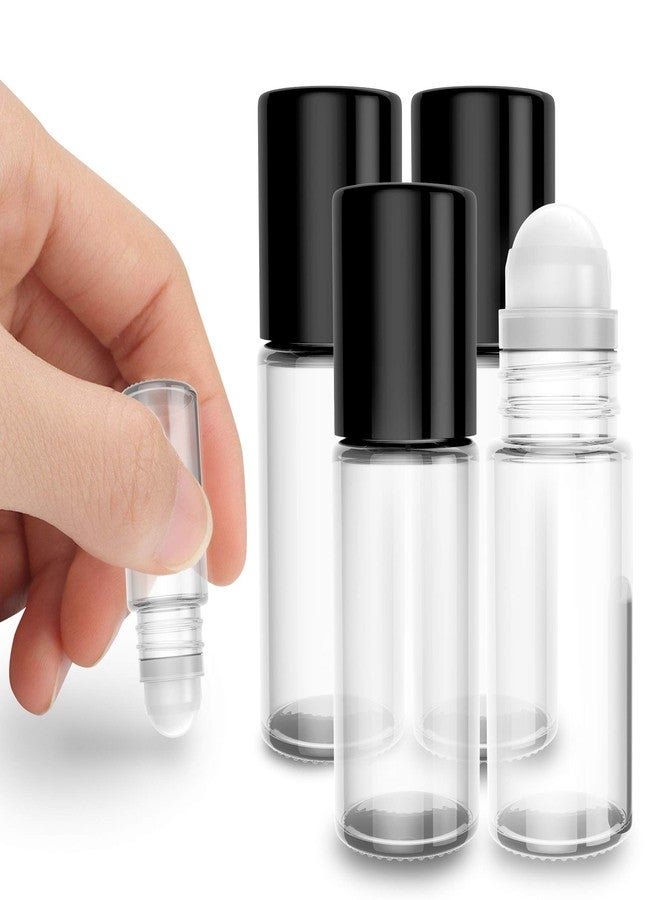 Onisavings Roll on Empty Refillable Glass Bottles - Present Your Oils in an Elegant Clear Bottle - Durable Glass Material in Affordable Price Bottles - 30 Ml Size Roller (Pack of 4) - Image 1