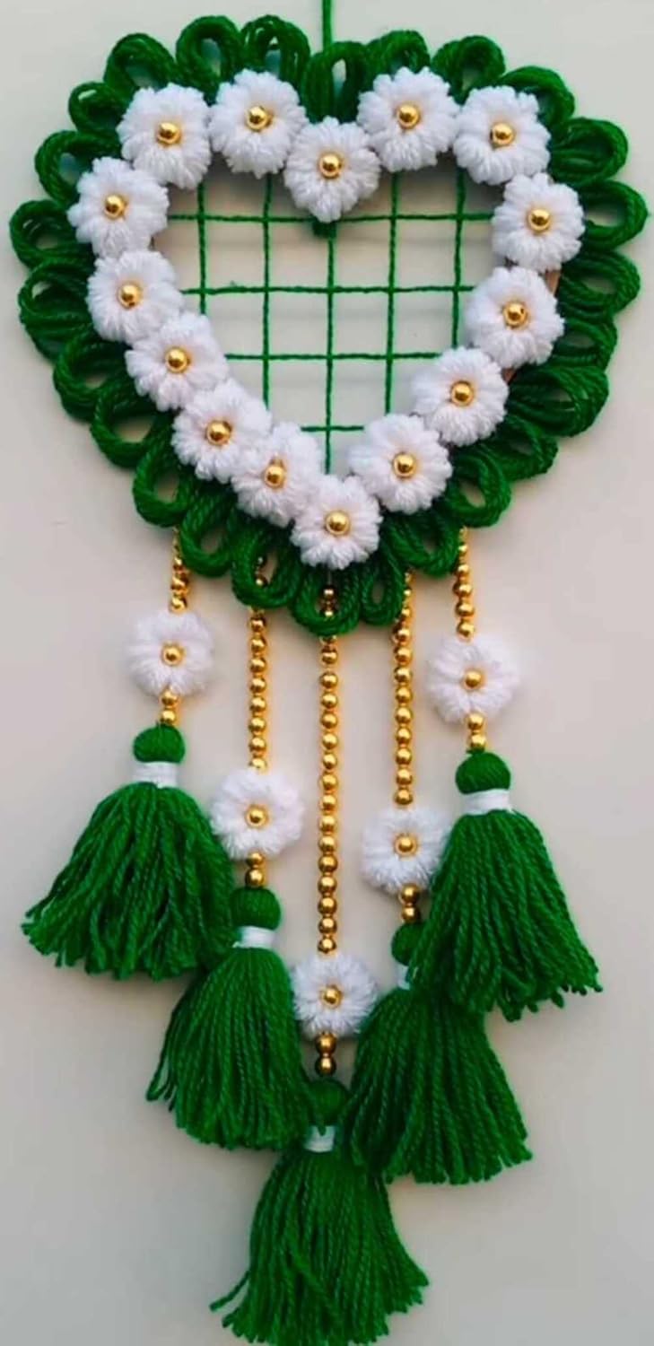 Narayan Dream Catcher Macrame Wall Hanging Modern Dream Catcher Bohemian Style Hoop Wall Hanger Woolen  - Image 2
