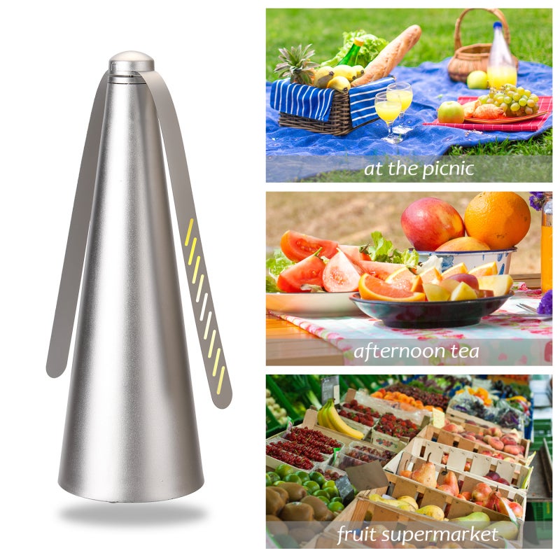 Repellent Table Fan 221x85x48cm Silver Odor-Free Fly Destroyer - Light-Weight Food Protector for Home Kitchen - Image 2