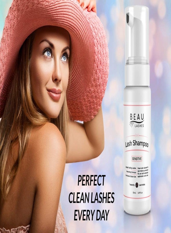 beau lashes Eyelash Extension Foam Cleanser Shampoo & Brush (150ml) - Oil Free Sensitive Paraben & Sulfate Free Eyelid/Lash Foaming Wash Cleaner To Remove Makeup & Mascara - Ideal For Salons And Home Care - Image 5