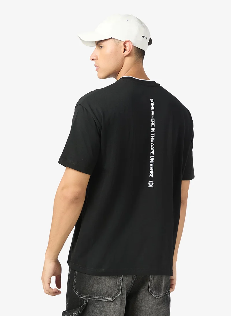 ايه ايه بي إي تي شيرت فضفاض بشعار وجه القمر من