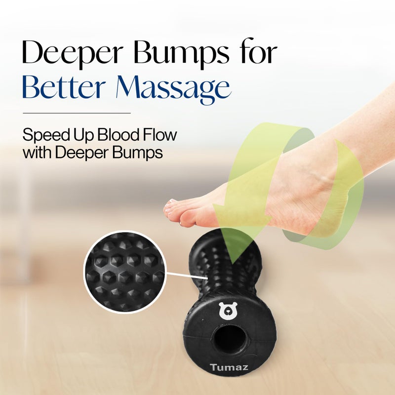 Tumaz Foot Roller, Foot Roller Massager Plantar Fasciitis – Ergonomic Foot Roller Massager for Arch Pain, Trigger Points & Deep Tissue, Portable - Reflexology Tool, Plantar Fasciitis Roller - Image 3