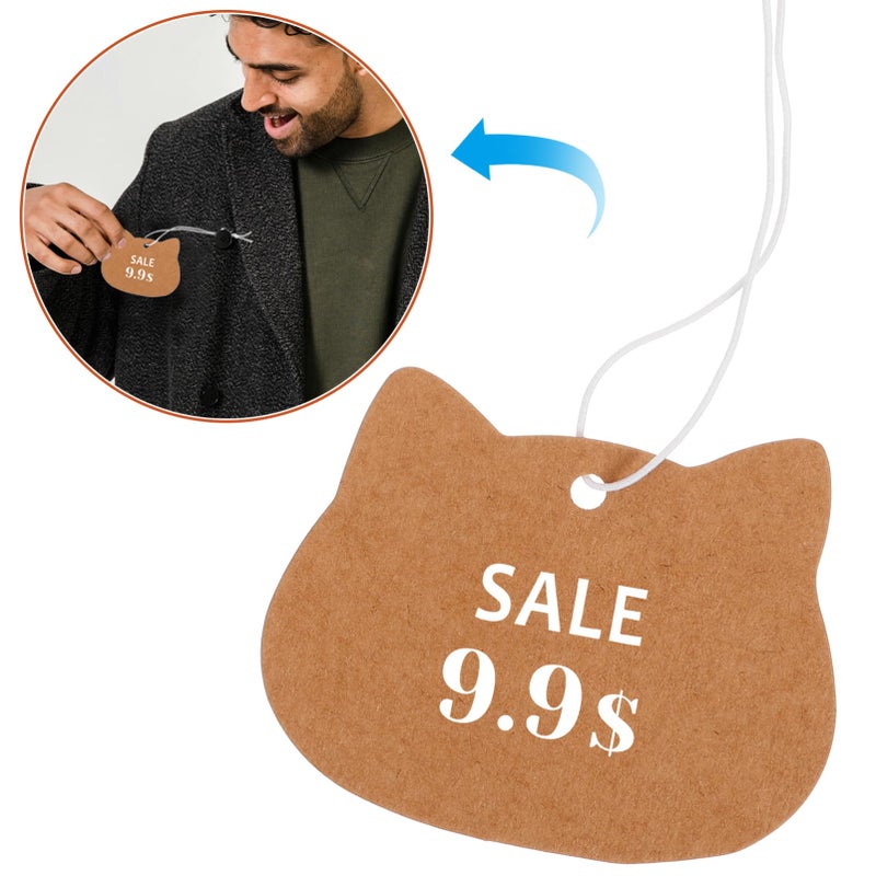 100 Pcs Kraft Paper Price Tags With Elastic String For Luggage And Clothing - Image 4