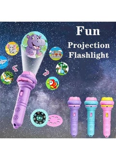 Generic (PACK OF 2), Montessori Toys, Flashlight Projector For Kids, Flashlight Projection, Torch Slide Lamp Projection Educational Learning Story Toy Bedtime Night Light PINK  - Image 3