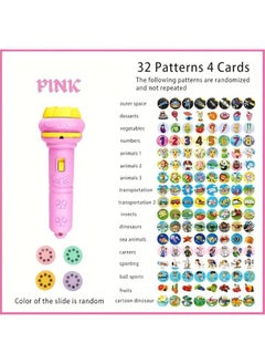 Generic (PACK OF 2), Montessori Toys, Flashlight Projector For Kids, Flashlight Projection, Torch Slide Lamp Projection Educational Learning Story Toy Bedtime Night Light PINK  - Image 4