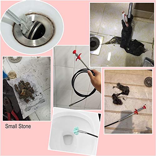 Ausaye 79 Inch Drain Clog Remover Drain Snake Cleaner Grabberable Pick Up Cleaning Tool 4 Claws Grab Trash Hair Clogs From Sink Drains Hose Pipe Downspout Tube Dryer Vents Litter Pick - Image 5