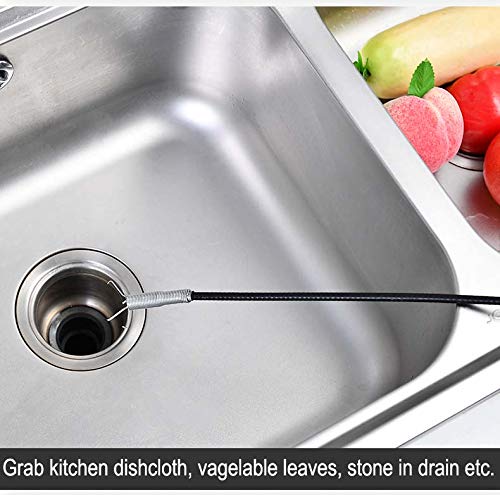 Ausaye 79 Inch Drain Clog Remover Drain Snake Cleaner Grabberable Pick Up Cleaning Tool 4 Claws Grab Trash Hair Clogs From Sink Drains Hose Pipe Downspout Tube Dryer Vents Litter Pick - Image 2
