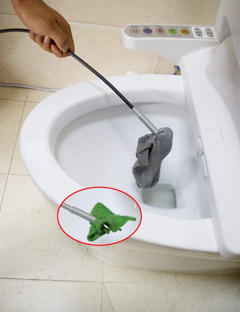 Ausaye 79 Inch Drain Clog Remover Drain Snake Cleaner Grabberable Pick Up Cleaning Tool 4 Claws Grab Trash Hair Clogs From Sink Drains Hose Pipe Downspout Tube Dryer Vents Litter Pick - Image 4