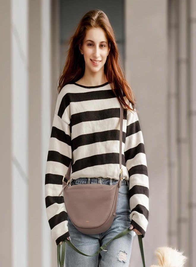 Kattee Leather Crossbody Purses for Women, Small Sling Bag, Women's Shoulder Handbags with Adjustable Strap, Khaki - Image 3