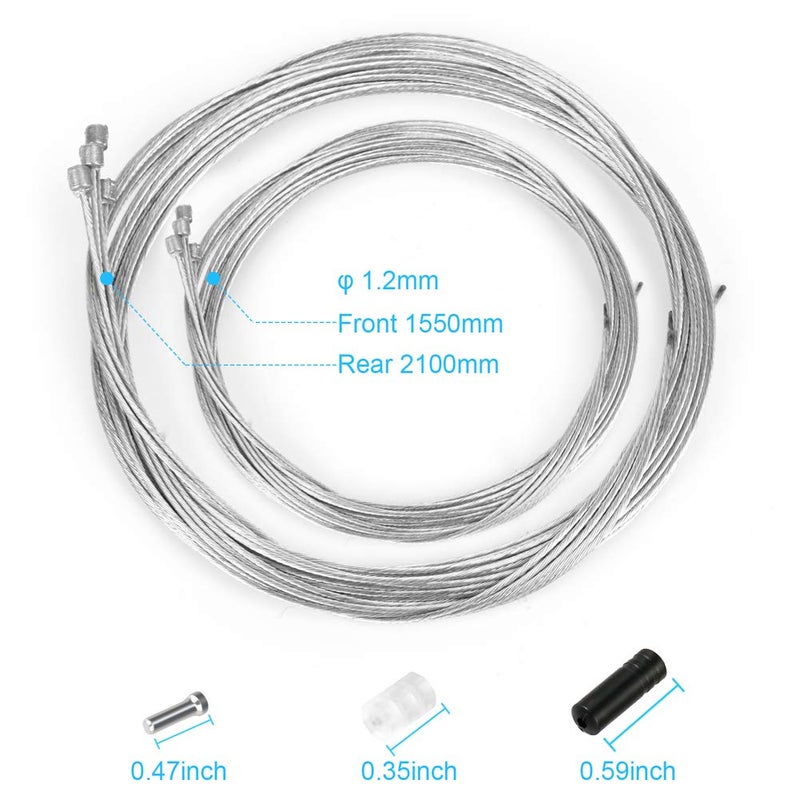 Hapleby 10PCS Premium Bike Shift Cable, Professional Bicycle Shift Wire Kit for Mountain and Road Bicycle, for Free 5 O-Rings, 10 End Ferrules and 20 End Caps - Image 5