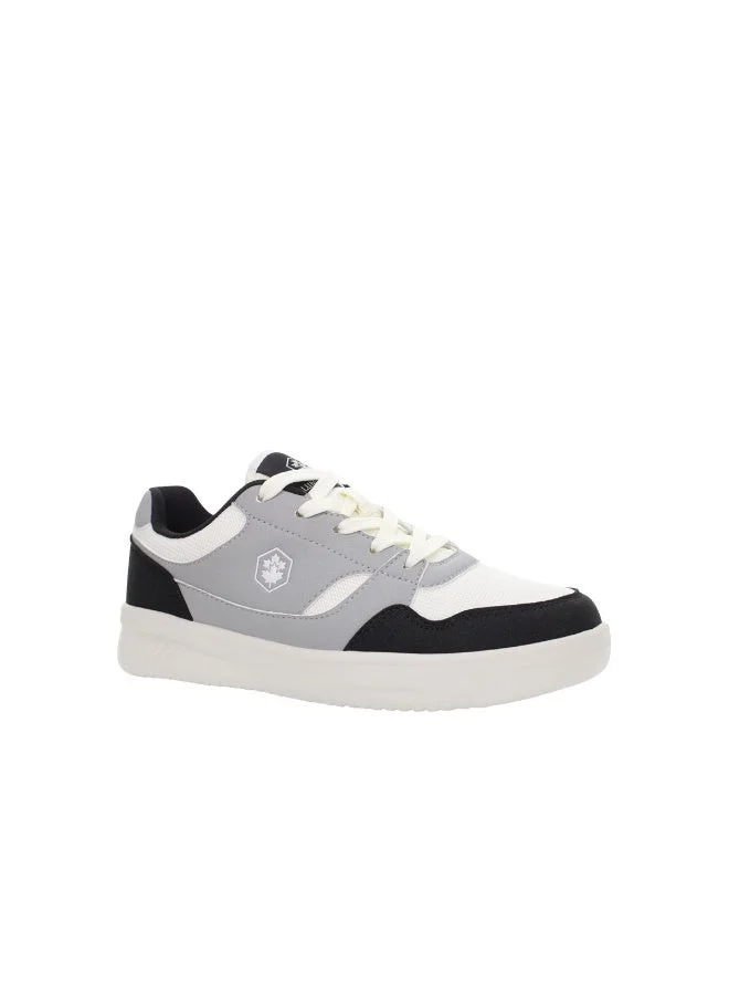 لامبرجاك Lumberjack Women's Profile Casual Sneaker - Grey Black & White Mesh - Lightweight Comfort Walking Shoe