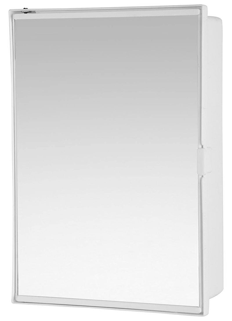 PGen Sized Medium 145x45x19 Inches Spacious Full Mirror Single Door Magnetic Lock Plastic Cabinet Plastic Wall Shelf Number of Shelves 5 Rider 145x19 White - Image 1