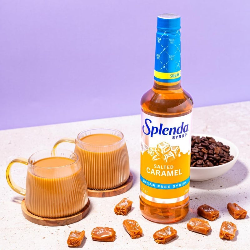 Splenda Coffee Syrup, Salted Caramel Flavor, Sugar Free Liquid Syrup for Drinks, 750 ml Bottle - Image 3