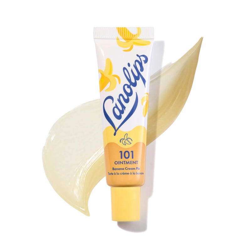 Lanolips Lanolin 101 Multipurpose Ointment - Lanolin Lip Balm & Healing Ointment for Skin Barrier Repair - Moisturizer for Dry Lips, Cuticles & Elbows - No Petroleum Formula - Banana Cream Pie (0.35 oz) - Image 1