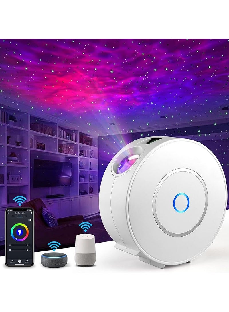 ميلكي واي هاز عرض نجوم المجرة، تحكم ذكي عبر تطبيق WiFi/صوت، مصباح ليلي ثلاثي الأبعاد بتقنية LED مع سحابة سديم، متوافق مع مساعد جوجل، قابل للتعتيم بألوان RGB، مع مؤقت، مثالي لديكور غرف الأطفال والحفلات.  - Image 1