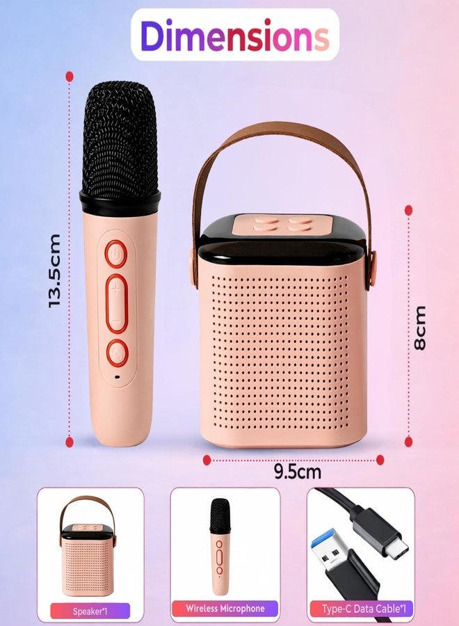 One94Store ميكروفون كاريوكي لاسلكي وسماعة LED مربعة من One94Store | ميكروفون غناء بتقنية بلوتوث مع أضواء RGB | مثالي لأي حفلة ولعبة هدية للأطفال والكبار (وردي) - Image 2