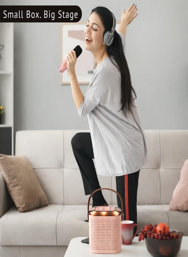 One94Store ميكروفون كاريوكي لاسلكي وسماعة LED مربعة من One94Store | ميكروفون غناء بتقنية بلوتوث مع أضواء RGB | مثالي لأي حفلة ولعبة هدية للأطفال والكبار (وردي) - Image 5