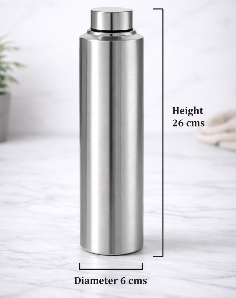 STEEPLE Water Bottle 1000ml Stainless Steel |Fridge Water Bottle Set 1Litre (6) - Image 2