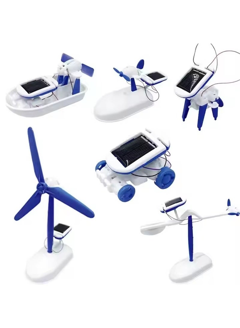 Huitich 6-in-1 Solar Powered Robot Kit – Blue - Image 1